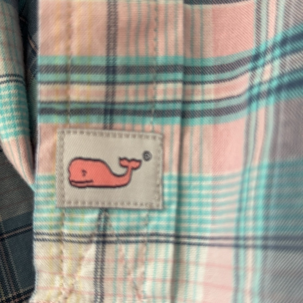 Vineyard Vines Classic Fit Murray Plaid Shirt Sz S Cotton Stretch Blue Pink - Picture 7 of 7